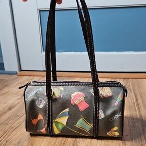 Dooney & Bourke Black Multicolor Summer Style Shoulder Bag
